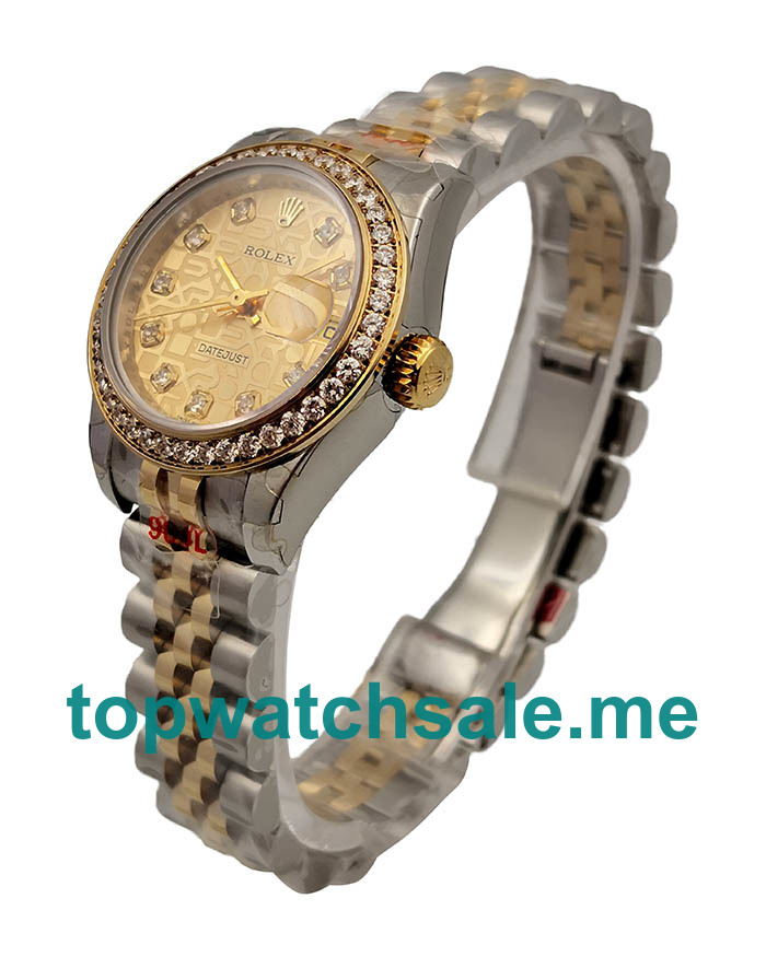 UK Gold Dials Steel And Gold Rolex Lady-Datejust 179383 Replica Watches