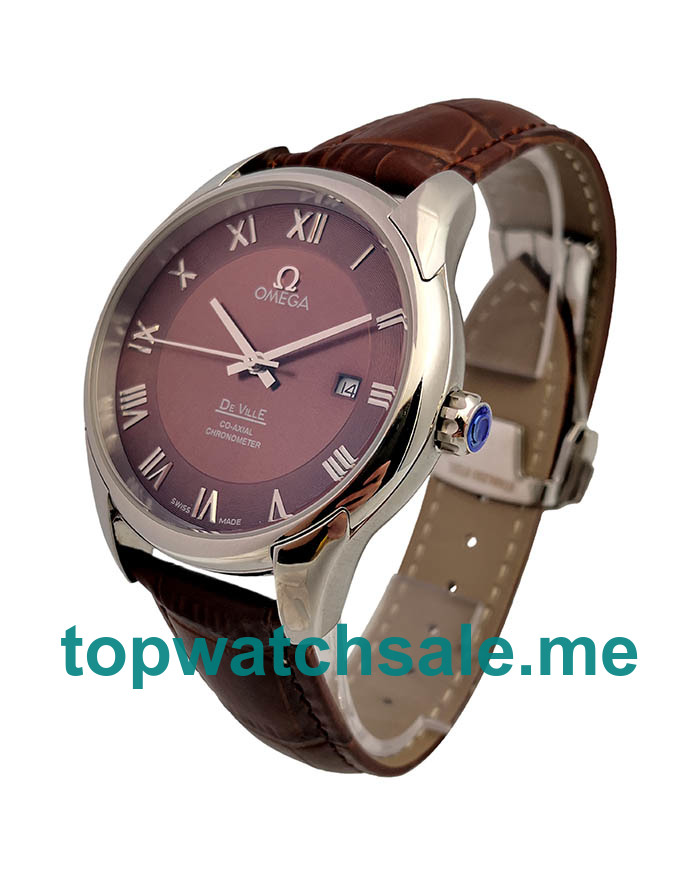 UK Brown Dials Steel Omega De Ville Hour Vision 431.10.41.21.003 Replica Watches