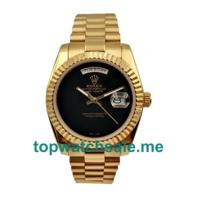 UK Black Dials Gold Rolex Day-Date 18038 Replica Watches