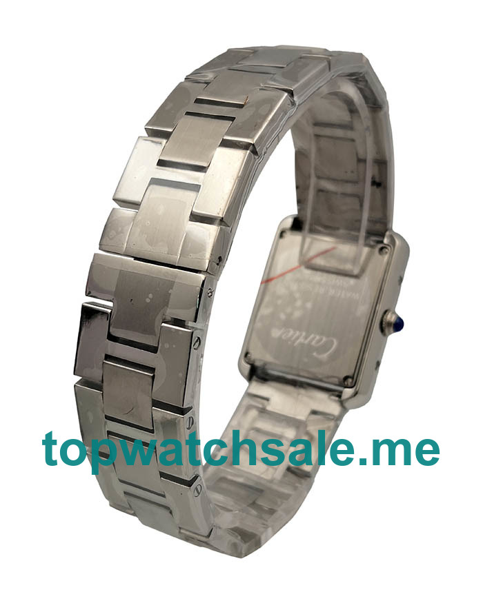 UK Silver Dials White Gold Cartier Tank Solo W5200013 Replica Watches