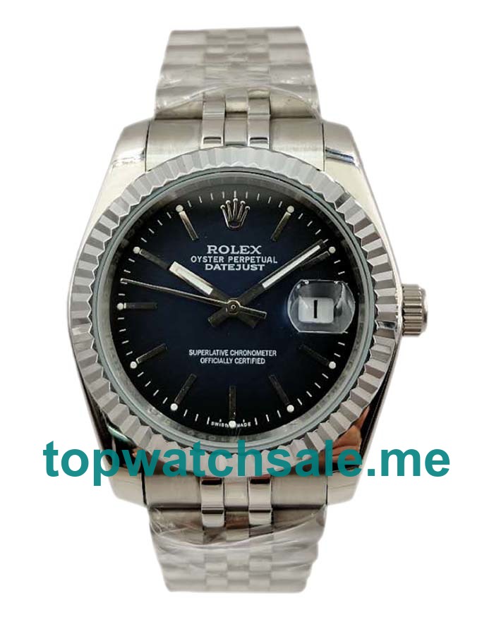 UK Blue Dials Steel Rolex Datejust 16234 Replica Watches