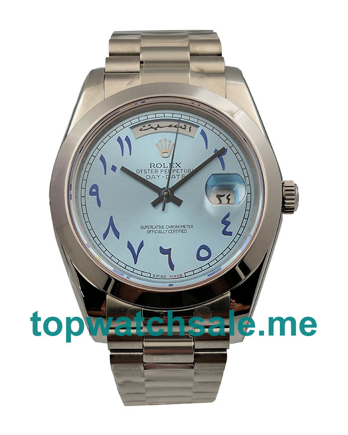 UK Ice Blue Dials Steel Rolex Day-Date 228206 Replica Watches