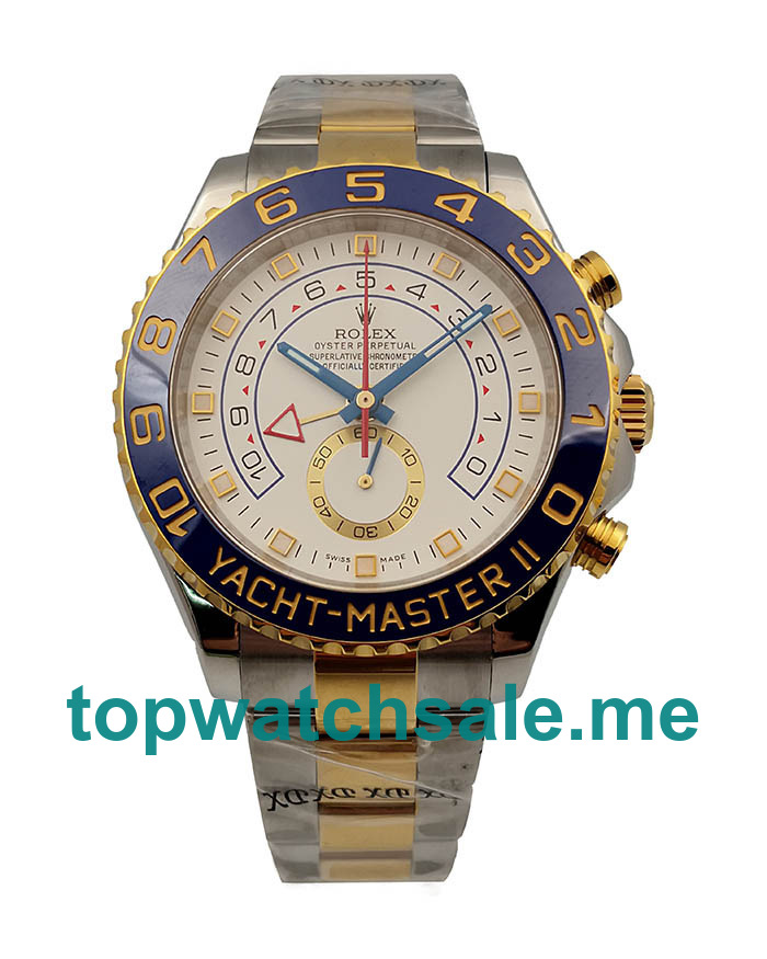 UK White Dials Steel And Gold Rolex Yacht-Master II 116681 V5 Replica Watches