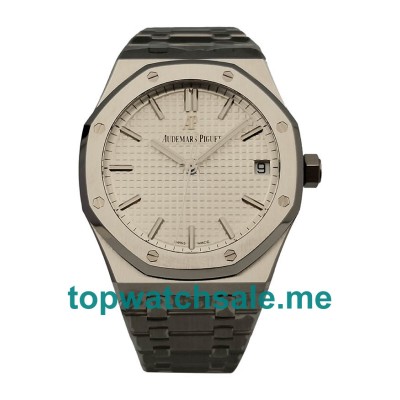 UK White Dials Audemars Piguet Royal Oak 15500ST.OO.1220ST.04 Fake Watches With Date Windows