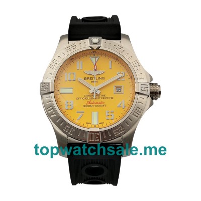 UK Yellow Dials Steel Breitling Super Avenger II Seawolf A1733010 Replica Watches