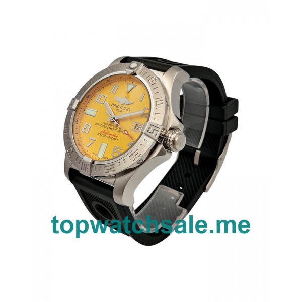 UK Yellow Dials Steel Breitling Super Avenger II Seawolf A1733010 Replica Watches