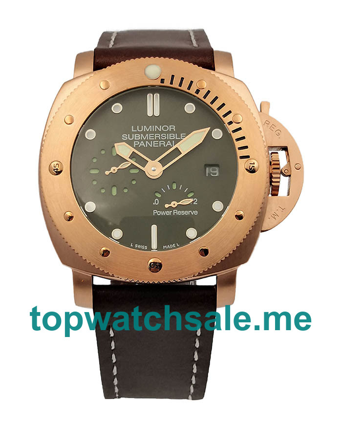 UK Green Dials Rose Gold Panerai Luminor Submersible 182084 Replica Watches
