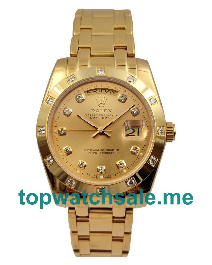 UK Champagne Dials Gold Rolex Day-Date 18948 Replica Watches