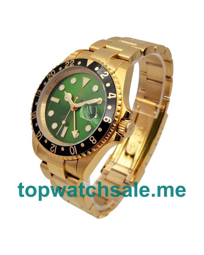 UK Green Dials Gold Rolex GMT-Master II 16718 Replica Watches