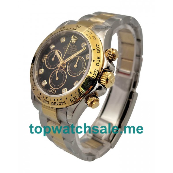 UK Black Dials Steel And Gold Rolex Daytona 116503 Replica Watches
