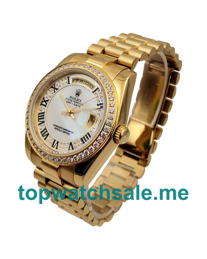 UK Mother-of-pearl Dials Gold Rolex Day-Date 118388 Replica Watches