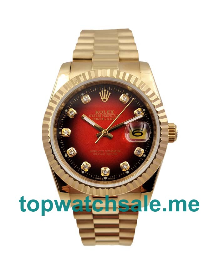 UK Red Dials Gold Rolex Datejust 16238 Replica Watches