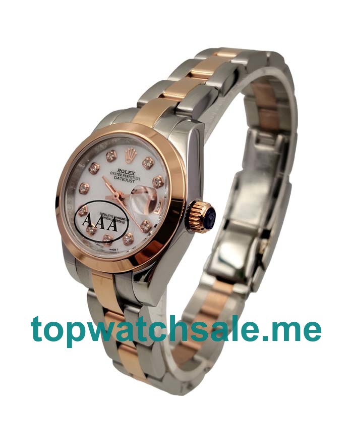 UK Mother-of-pearl Dials Steel And Rose Gold Rolex Lady-Datejust 179171 Replica Watches