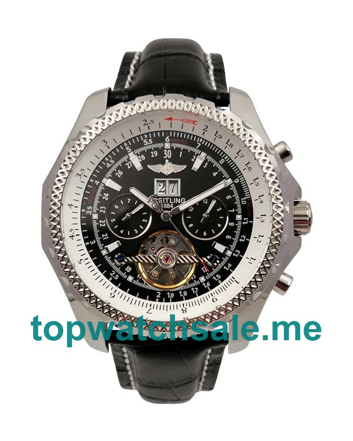 UK Black Dials Steel Breitling Bentley Tourbillon 24749 Replica Watches