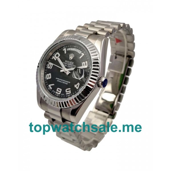 UK Black Dials Steel Rolex Day-Date 118239 Replica Watches