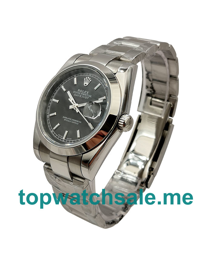 UK Black Dials Steel Rolex Datejust 116200 Replica Watches