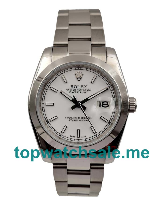 UK White Dials Steel Rolex Datejust 116200 Replica Watches