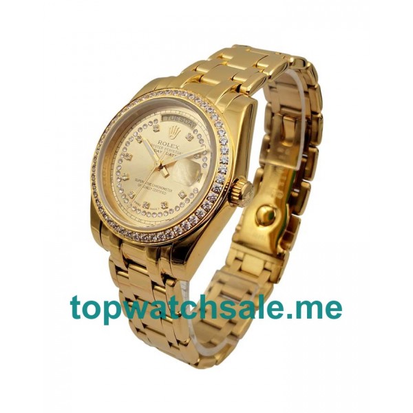 UK Champagne Dials Gold Rolex Day-Date 118348 Replica Watches