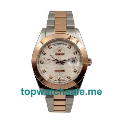 UK Silver Dials Steel And Rose Gold Rolex Day-Date 218206 Replica Watches
