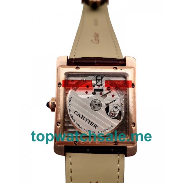 UK Brown Dials Rose Gold Cartier Tank MC W5330002 Replica Watches