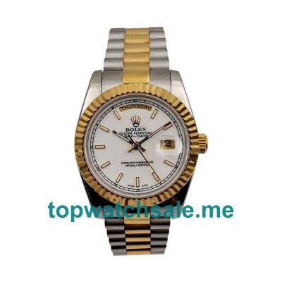 UK White Dials Steel And Gold Rolex Day-Date 118238 Replica Watches