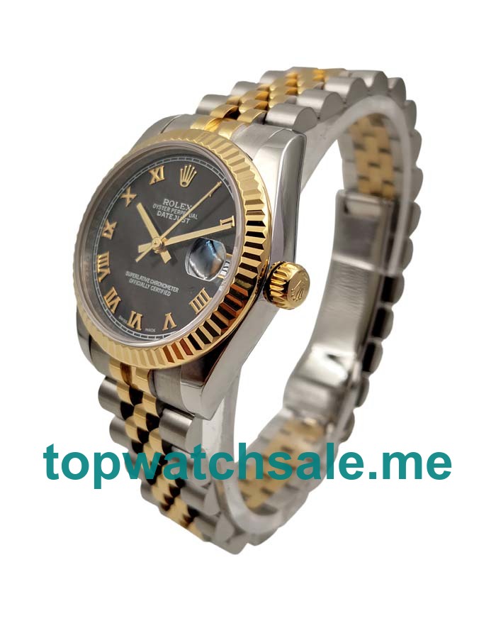 UK Black Dials Steel And Gold Rolex Datejust 178273 Replica Watches