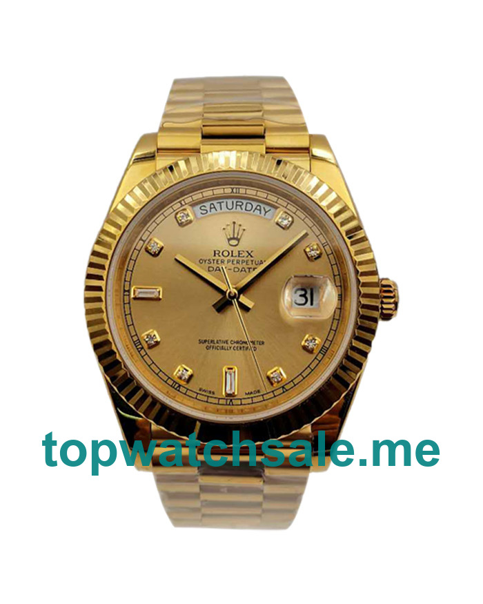 UK Champagne Dials Gold Rolex Day-Date II 218238 KW Replica Watches