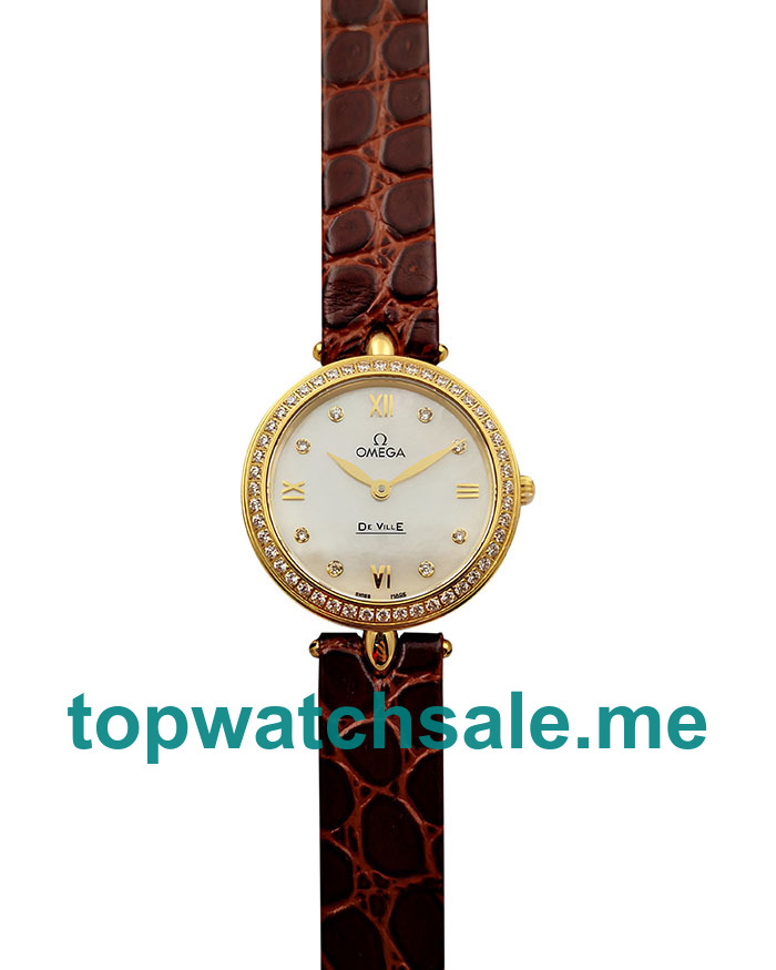 UK Mother-of-pearl Dials Gold Omega De Ville 424.58.27.60.55.001 Replica Watches