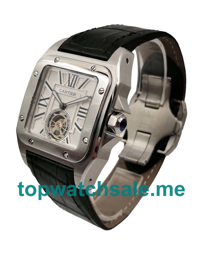 UK White Dials Steel Cartier Santos 100 30513 Replica Watches
