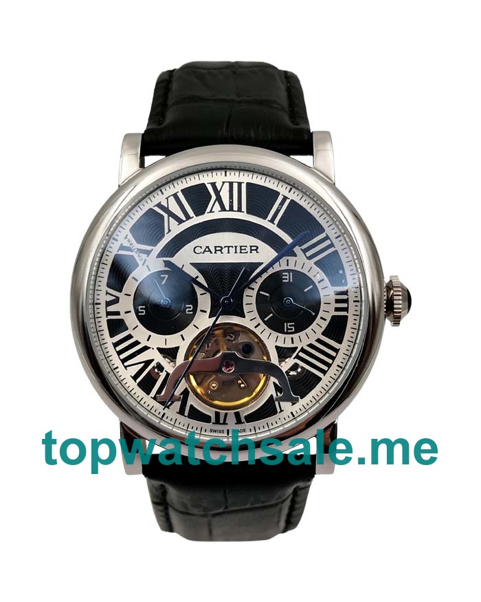 UK Black Dials Steel Cartier Rotonde W1580007 Replica Watches