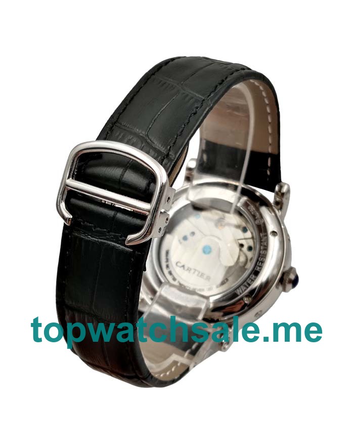 UK Black Dials Steel Cartier Rotonde W1580007 Replica Watches