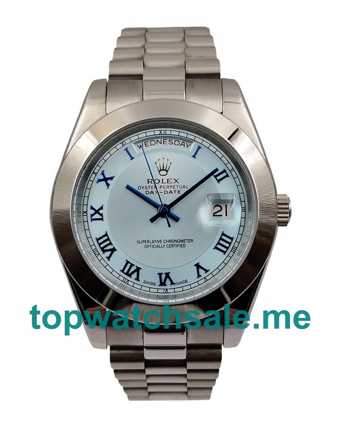 UK Ice Blue Dials Steel Rolex Day-Date 218206 Replica Watches