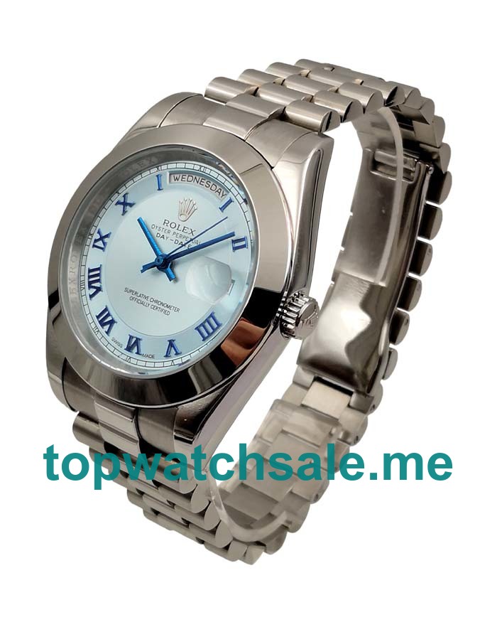 UK Ice Blue Dials Steel Rolex Day-Date 218206 Replica Watches
