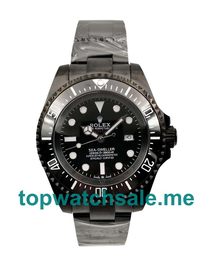 UK Black Dials Black Steel Rolex Sea-Dweller Deepsea 116660 Replica Watches