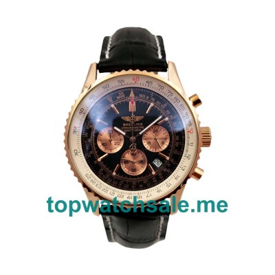 UK Black Dials Rose Gold Breitling Navitimer A23322 Replica Watches