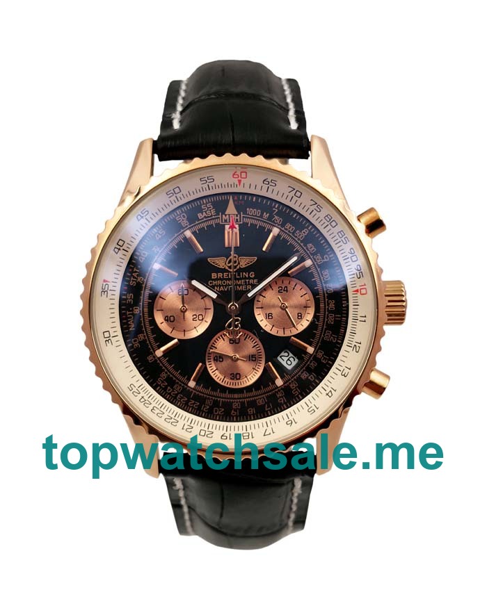 UK Black Dials Rose Gold Breitling Navitimer A23322 Replica Watches