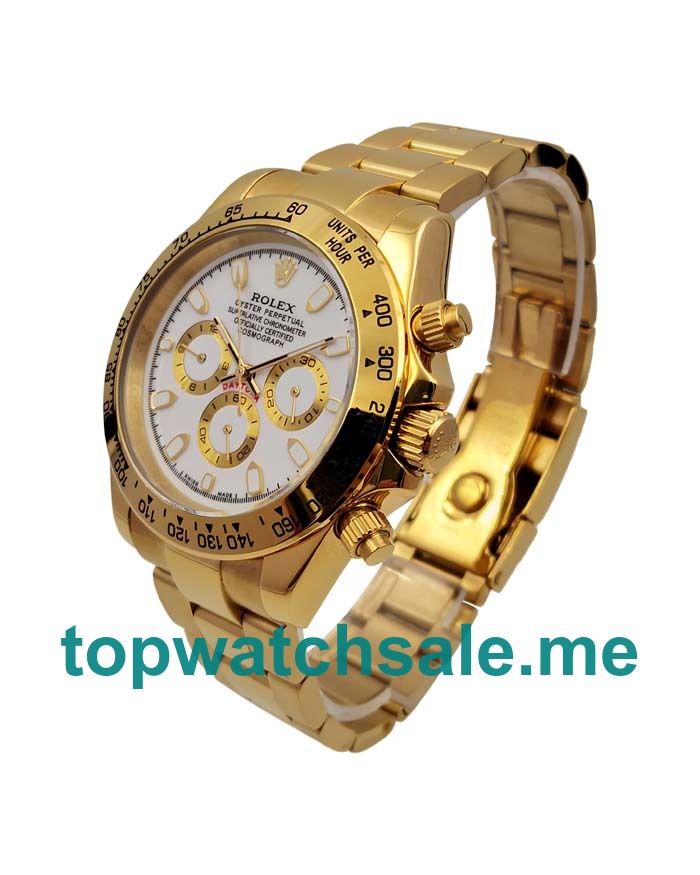 UK White Dials Gold Rolex Daytona 116508 Replica Watches