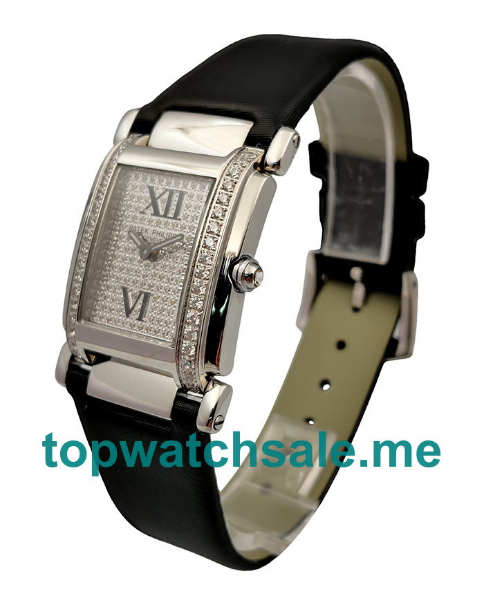 UK Diamond Dials Steel Patek Philippe Twenty~4 4910G Replica Watches