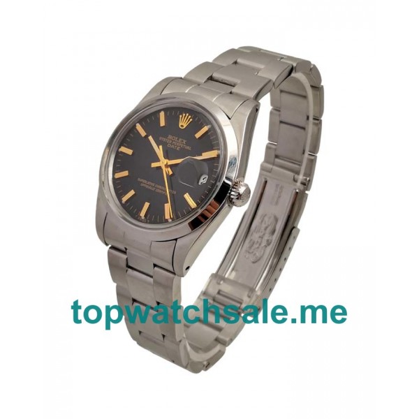UK Black Dials Steel Rolex Oyster Perpetual Date 115200 Replica Watches