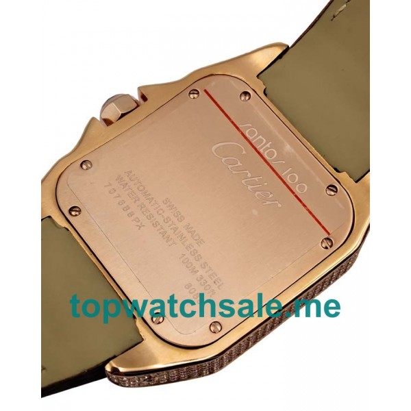 UK White Dials Rose Gold Cartier Santos WM502151 Replica Watches