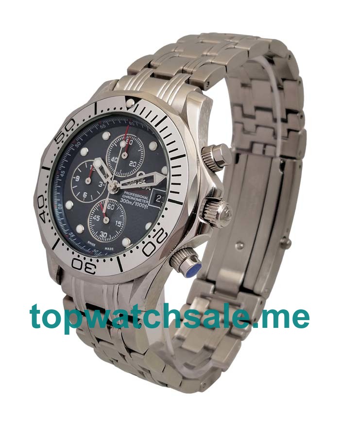 UK Blue Dials Steel Omega Seamaster Chrono Diver 2598.80.00 Replica Watches