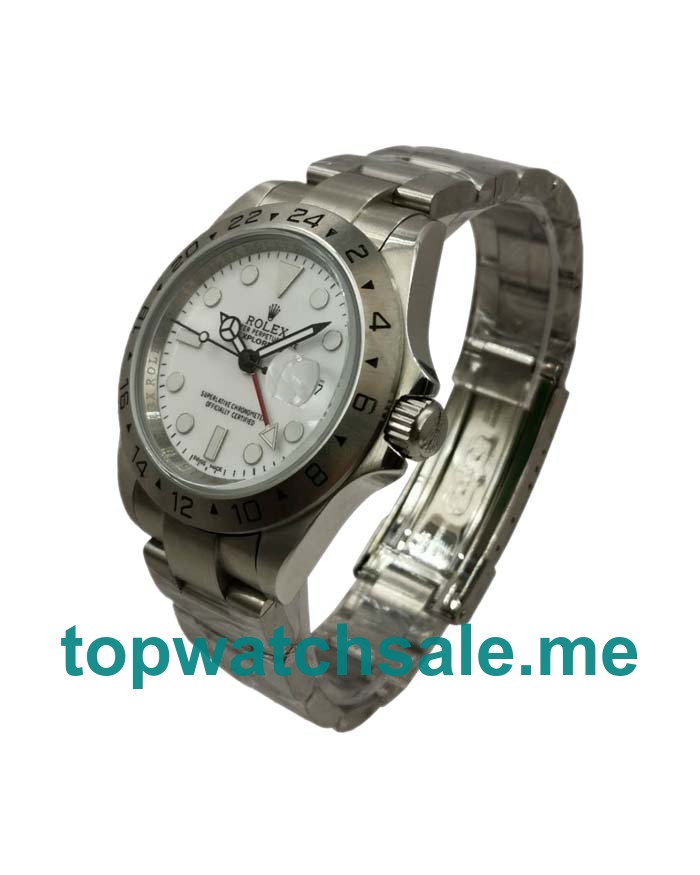 UK White Dials Steel Rolex Explorer II 16570 Replica Watches