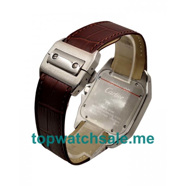 UK White Dials Steel Cartier Santos 100 W20106X8 Replica Watches