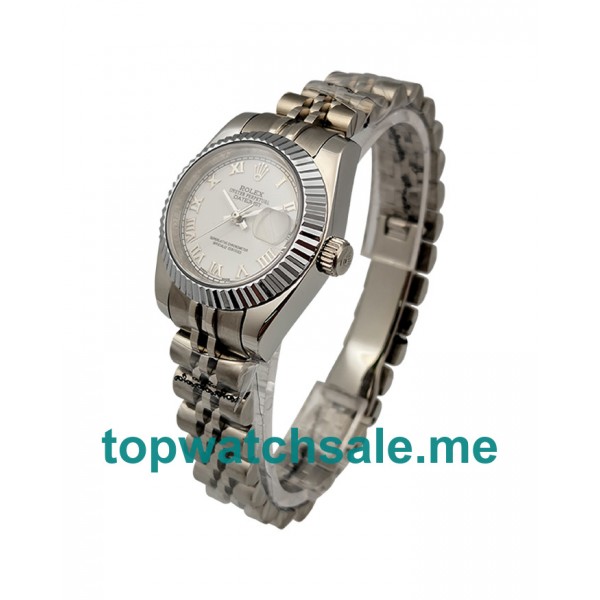 UK White Dials Steel And White Gold Rolex Lady-Datejust 179174 Replica Watches