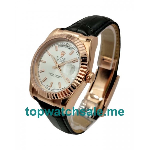 UK Silver Dials Rose Gold Rolex Day-Date 118135 Replica Watches