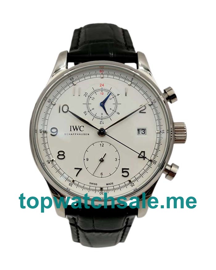UK Silver Dials Steel IWC Portugieser Chrono IW390403 Replica Watches