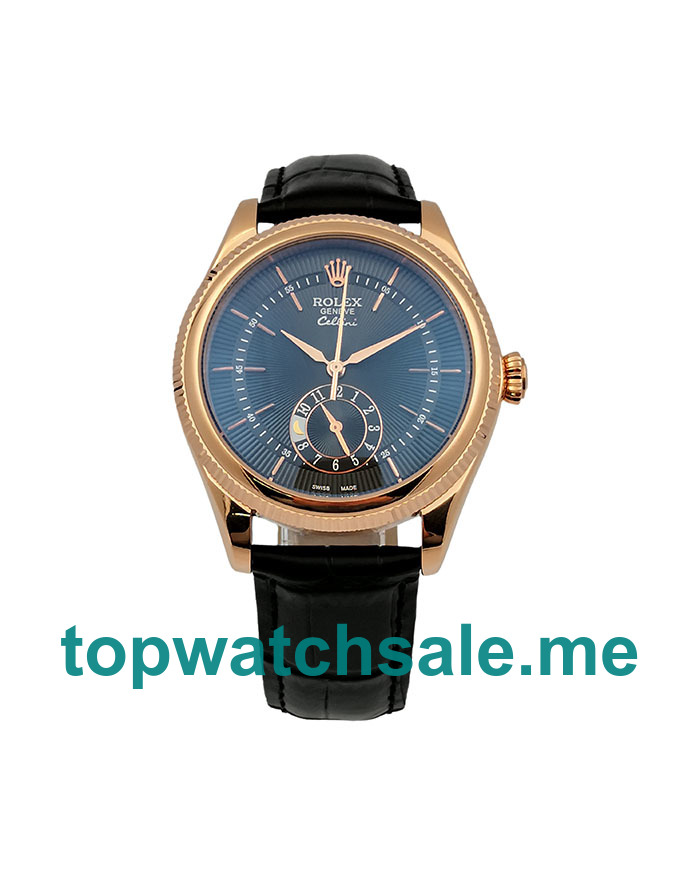 UK Black Dials Rose Gold Rolex Cellini 50525 Replica Watches