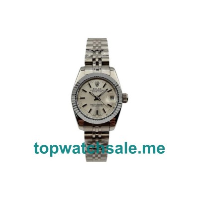 UK Silver Dials Steel Rolex Lady-Datejust 67194 Replica Watches
