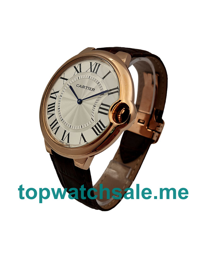 UK Silver Dials Rose Gold Cartier Ballon Bleu W6920054 Replica Watches