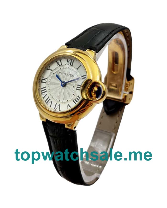 UK Silver Dials Gold Cartier Ballon Bleu W6900156 Replica Watches